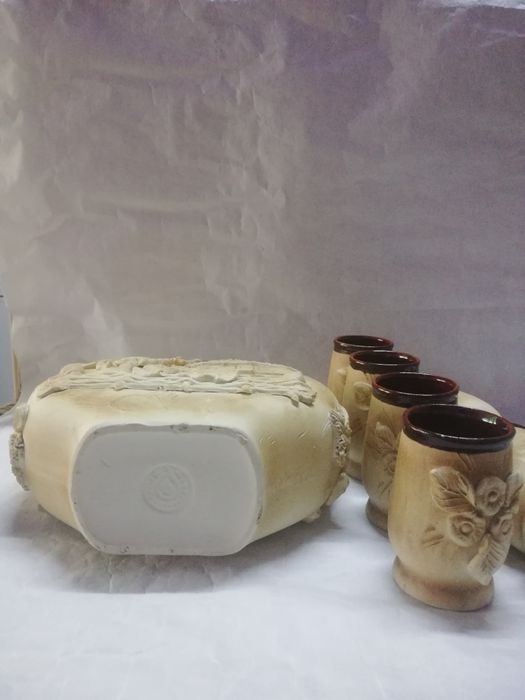 Sticla+6 căni ceramică