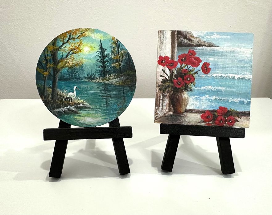 Mini tablouri pictate manual