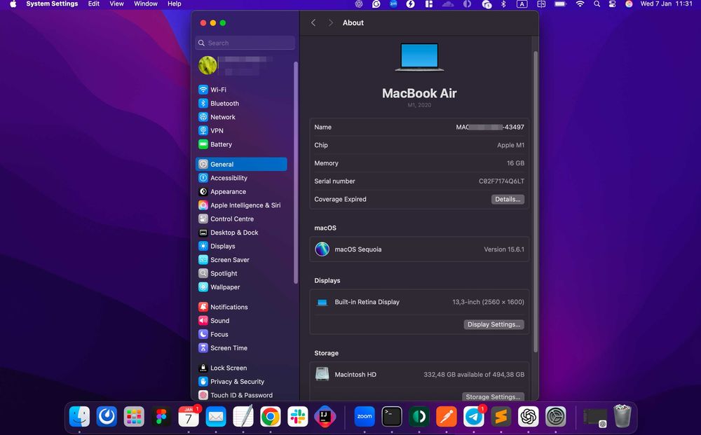 Apple Macbook Air M1 13.3' Space Gray 16GB DDR4/ 512GB SSD Nvme