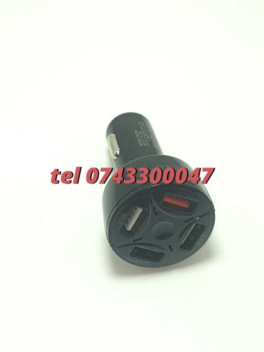 Incarcator Masina Auto 4 Porturi Bricheta Usb Qc Incarcare Rapida