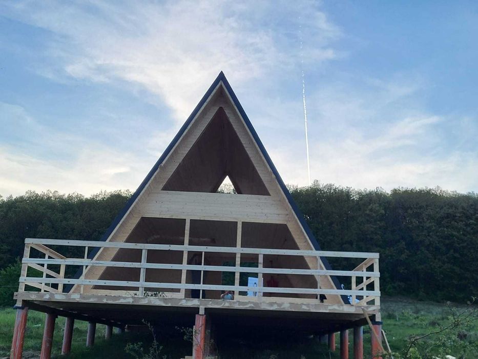 Cabana stil A-Frame, Foisoare, Terase și Case din structura de lemn