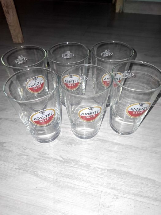 Set 6 pahare de bere "Amstel"Nou 0,3L