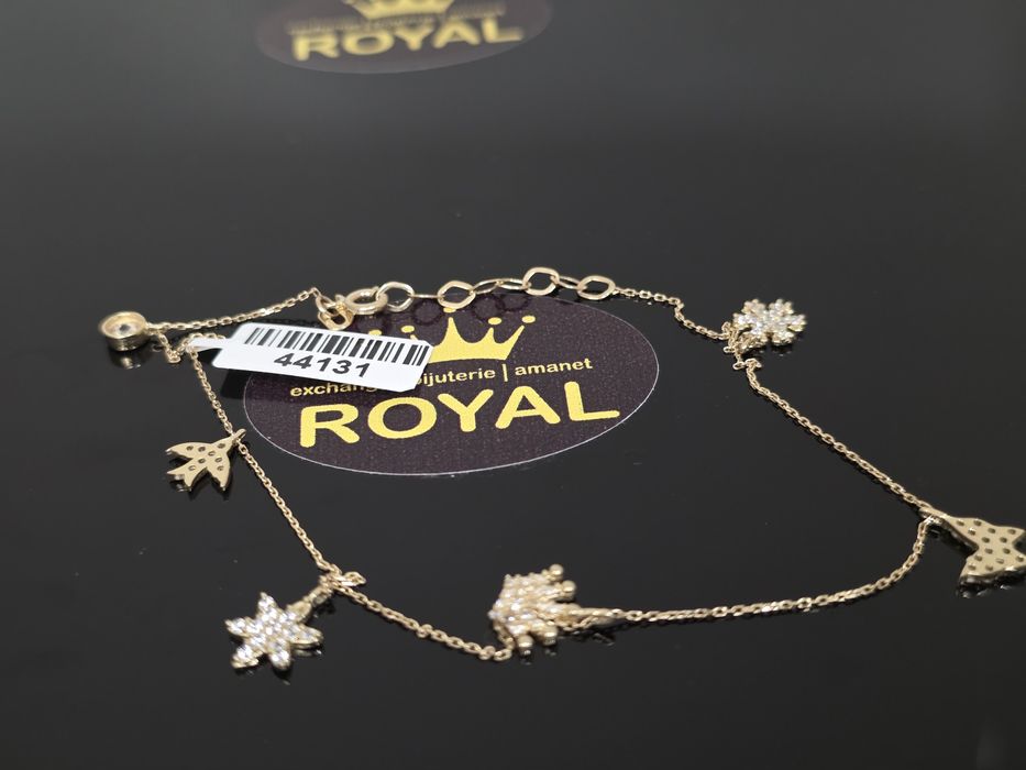 Bijuteria Royal: Brățară picior aur 14k/3.03 gr