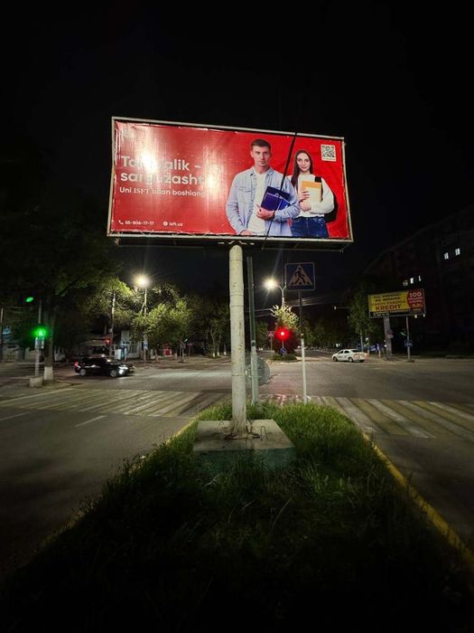 Vodiy Avtobus(Isuzu) larda va bilbordlarda reklama