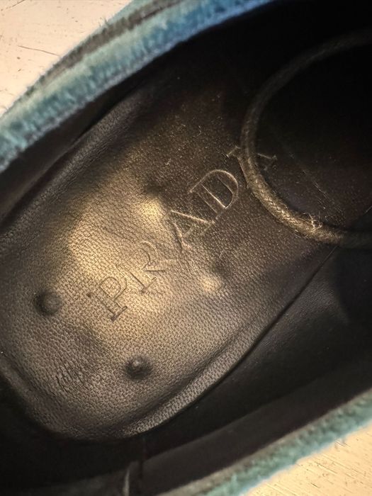 Pantofi Prada verzi, 44, piele intoarsa