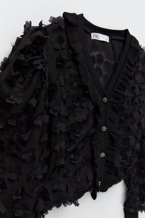 Bluza transparenta cu aplicatii Zara