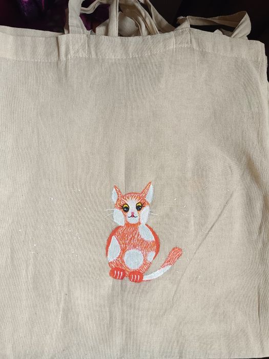 Sacoșă pictată manual