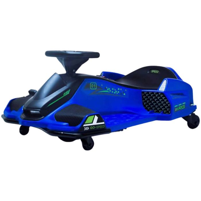 Kart electric Kinderauto BJSX2328 180W 24V cu CASCA, Genuchiere Blue
