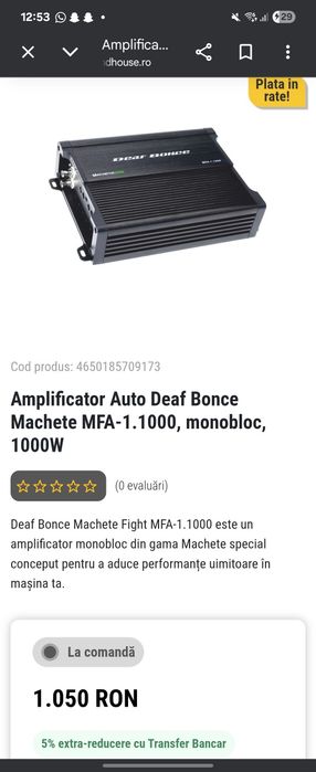 Statie/Amplificator Deaf Bonce 1000w rms