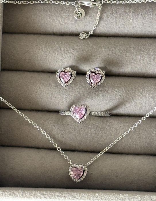 Oferta ! Pandora set pink heart