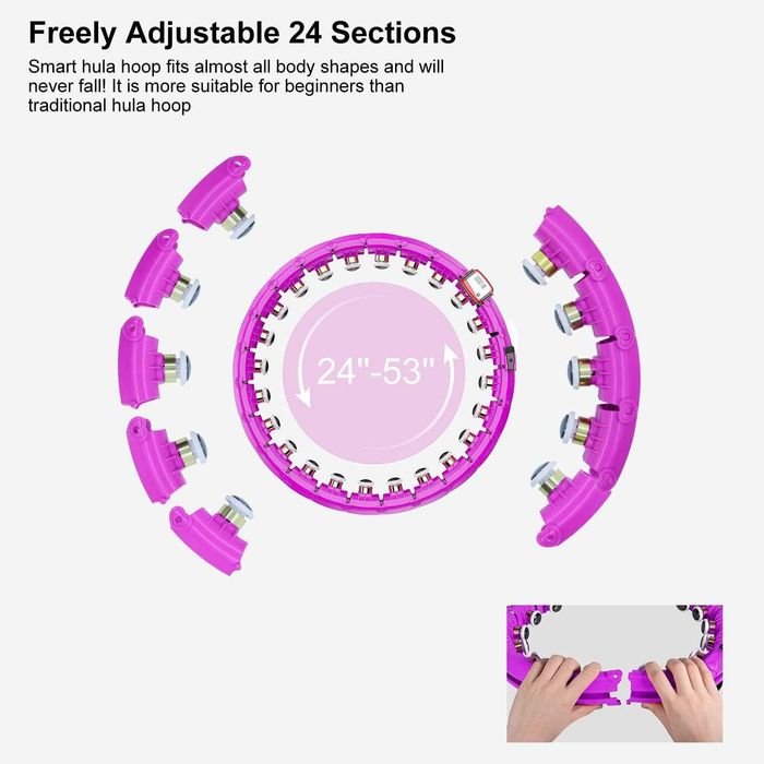 Смарт фитнес обръч HiroShi – 24 сваляеми секции, 360 градуса масаж