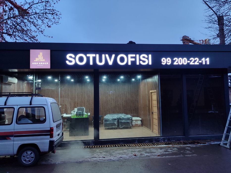 Reklama xizmati baner 3D harflar