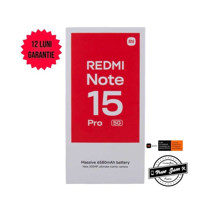 Redmi Note 15 Pro 256GB Black - GARANTIE 12 LUNI | TrueGSM