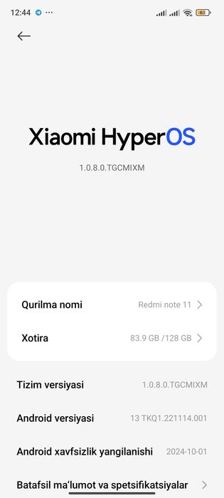 Redmi note 11 128/8