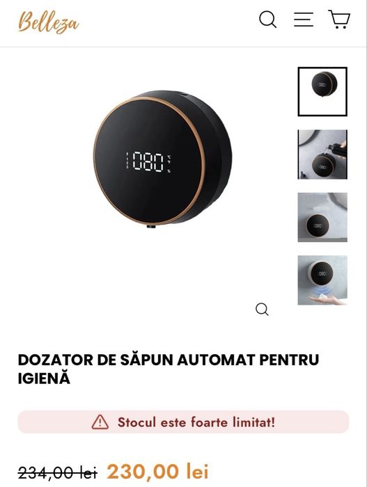 Dozator Sapun Automat,Monstake,negru