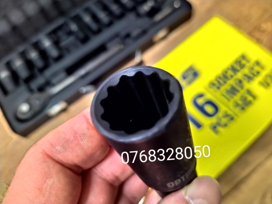 Trusa chei tubulare lungi, impact, 16 piese,  1/2 12 Laturi GS OPTIMUS