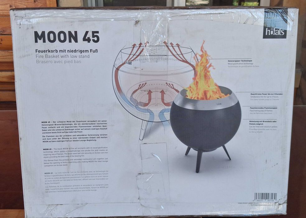 Чисто ново неотваряно бездимно огнище и грил Höfats MOON 45 Set