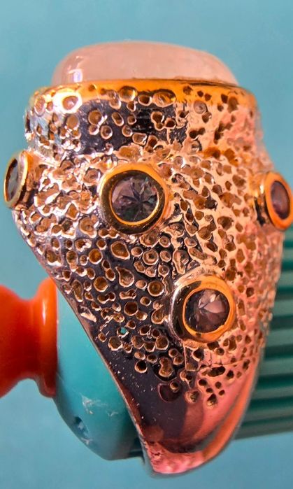 Inel Ag 925 cu piatra lunii si ametiste