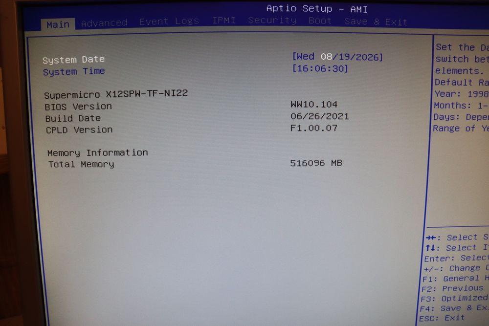 Server 1U 4LFF/SFF Supermicro X12SPW Gold 5320 26 Cores 640Gb DDR4 3200 MHz  512Gb m.2 NVME SAS3816 IT
