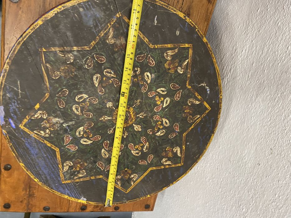 Ръчно рисувана  индийска масичка (chowki / bajot) синия