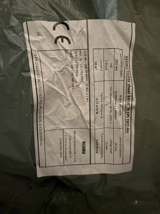 Placa Tacker Rehau Basic 30mm 70KPA, Rola 10m