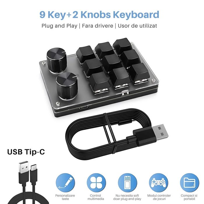 Mini Tastatura macro Mecanica 9+2