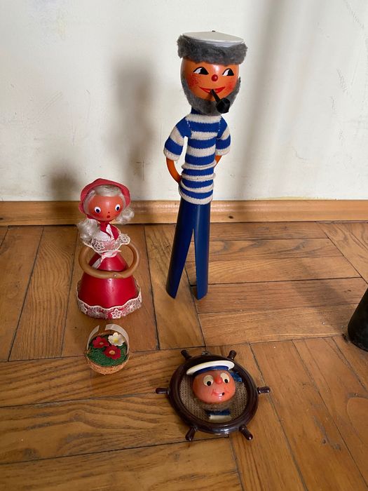 Сувенирни дървени статуетки Попай морякът и жена му