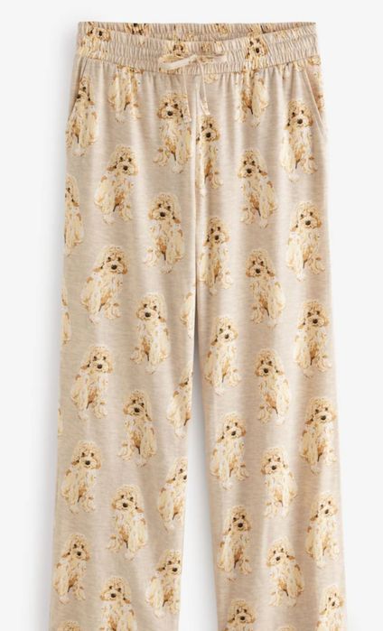 Pijama Next pt.femei, bej cu print cățel, nouă cu etichetă, bumbac