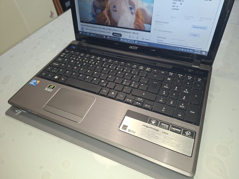 Acer Aspire 5745g, Intel i5, 500 gb, video dedicat,  6 gb ram