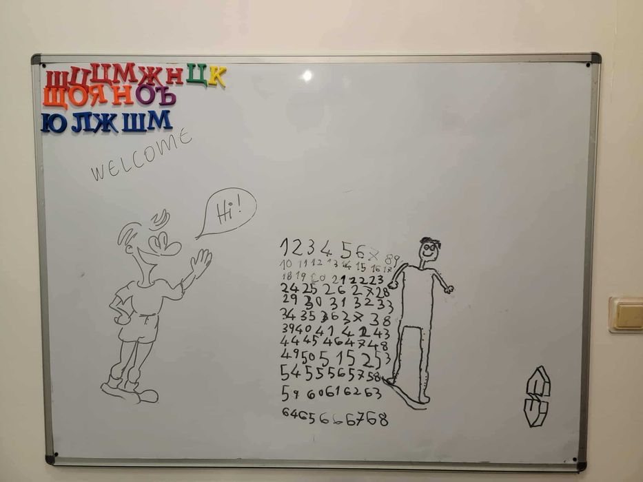 Бяла дъска за маркери и магнити 150/120 см