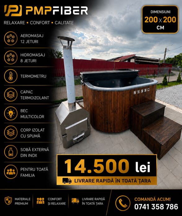 Ciubar / jacuzzi / fibra de sticla / hidromasaj