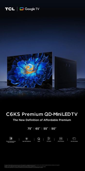 Телевизор TCL 65 C6KS PREMIUM QD-MiniLED 144Hz 2025 Доставка Бесилатно