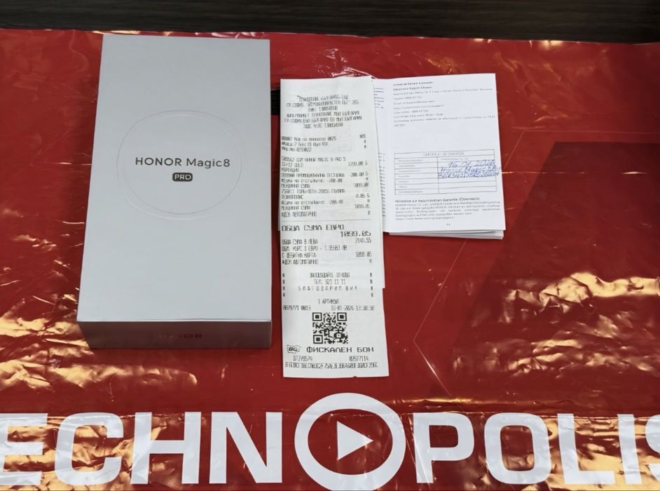 ЧИСТО НОВ 512GB Honor Magic 8 Pro Гаранция Технополис 2028г. GOLD / Златист