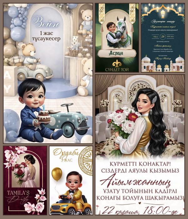 Электронды шақырту / электронные пригласительные / тойға шақыру