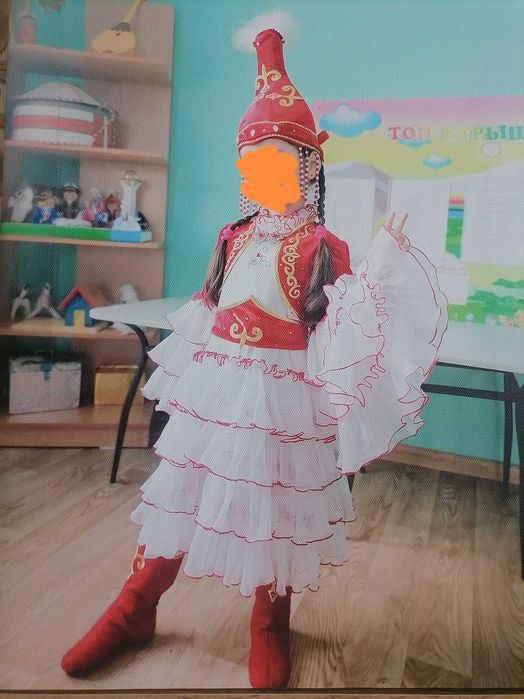 Красивое казахское платье для девочки  4-5-6-7 лет