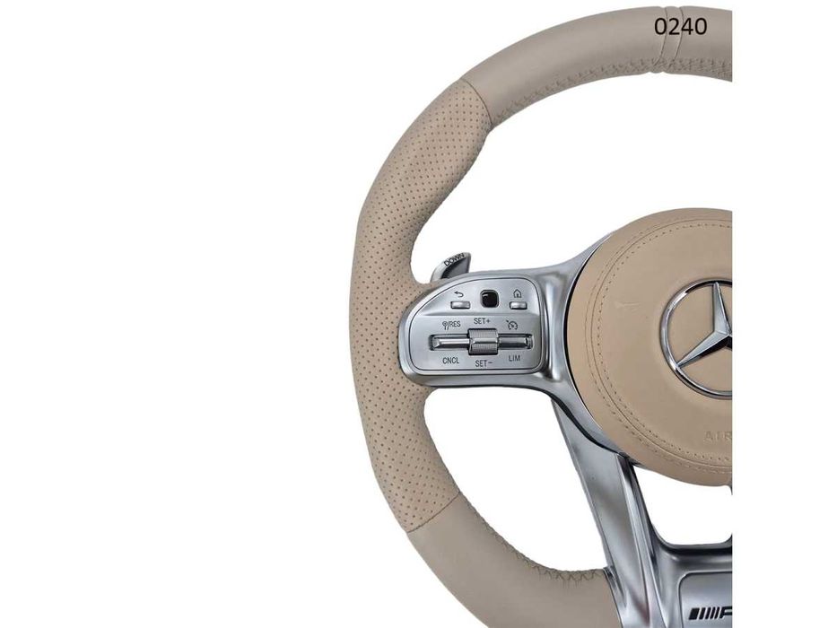 Volan sport piele AMG Mercedes  CLS, E, G, GLC, GLS, GLE Old touch bej