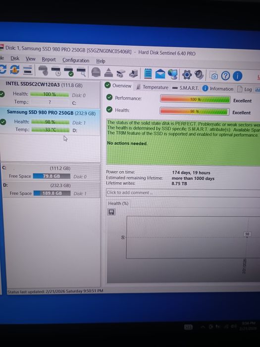 SSD Samsung 980 Pro 256 GB