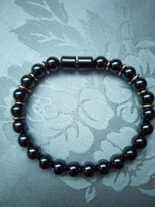 Colier perle si bratara perle , gri antracit