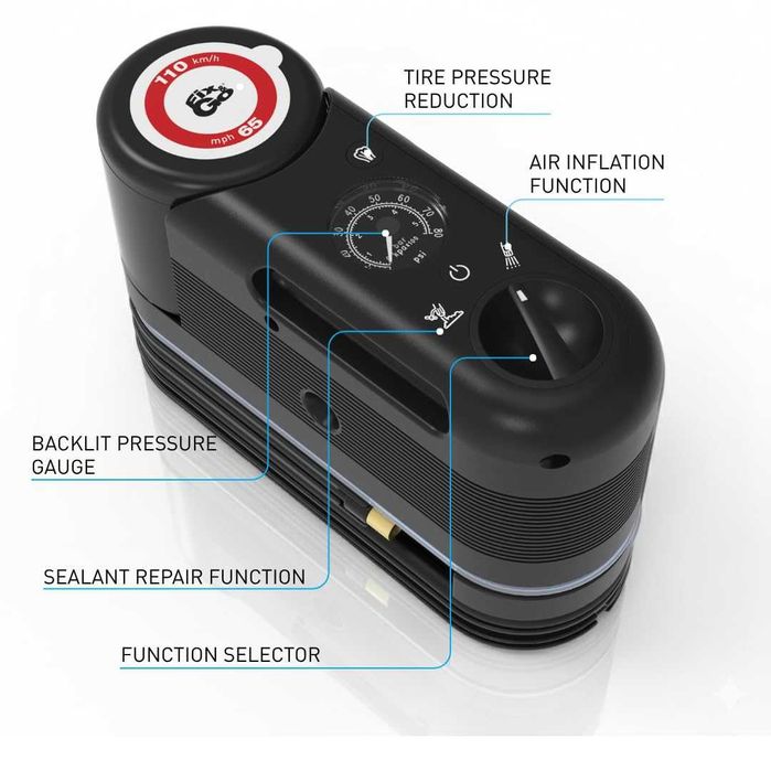 Авариен комплект за гуми Fix&Go Sensor - Компресор и Лепило Швейцарски