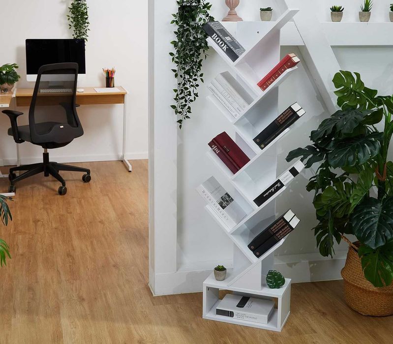 Рафт секция, библиотека дърво за книги 9 нива с чекмедже,избор на цвят