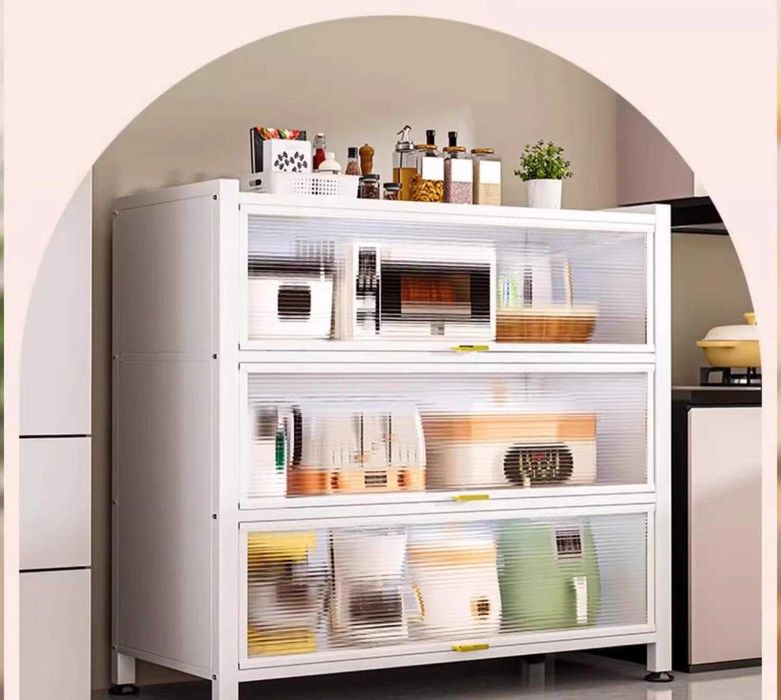 Ofis mebel – Yuqoriga ochiladigan eshikli idishlar uchun shkaf