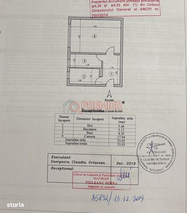 Garsonieră 33 mp | Parter | Str. Râul Șoimului | Comision 0%
