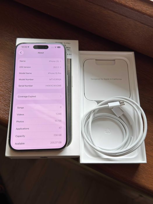 iPhone 15 Pro Natural Titanium **256Gb CA NOU** Factura achizitie