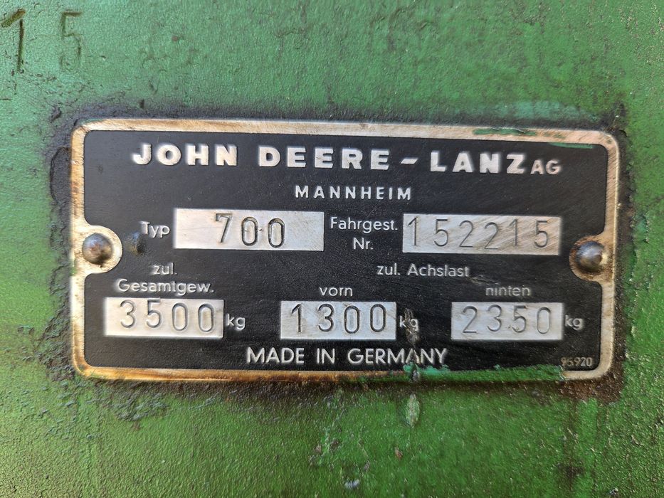 Tractor John Deere 700 Rate/Credit