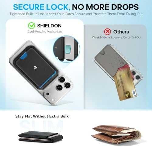 SHIELDON MagSafe кожен портфейл RFID черен