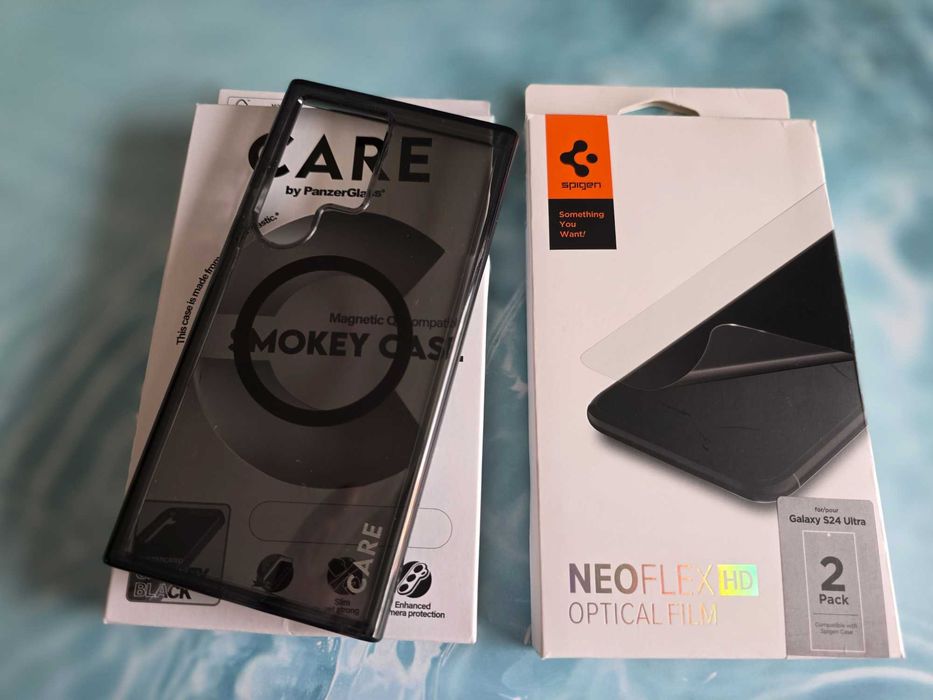 кейс PanzerGlass CARE Smokey Samsung Galaxy S24 Ultra + Spigen NeoFlex