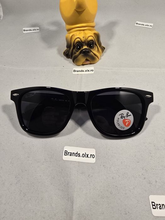 Ochelari de soare polarizati Ray-Ban Wayfarer 2140, rama lucioasa, lentila tenta verde