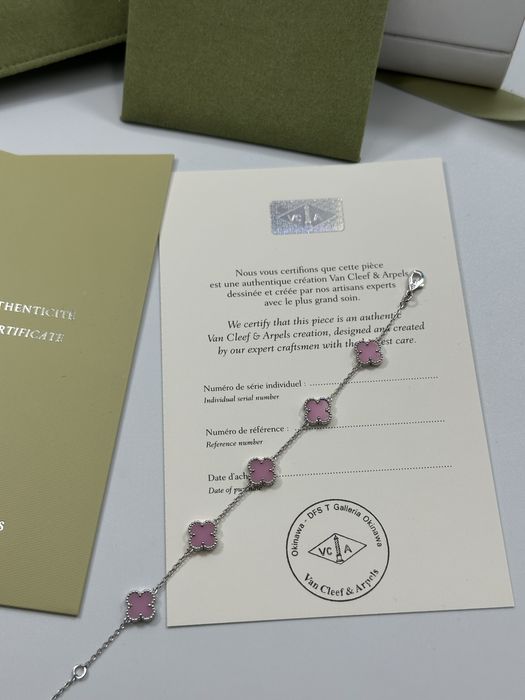 Brățară MINI Van Cleef & Arpels 5 motifs White Gold 750 Pink