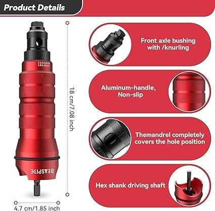 Adaptor pistol de nituire fără fir Beaspire - Kit adaptor burghiu electric pentru nituri 2,4 mm-6,4 mm