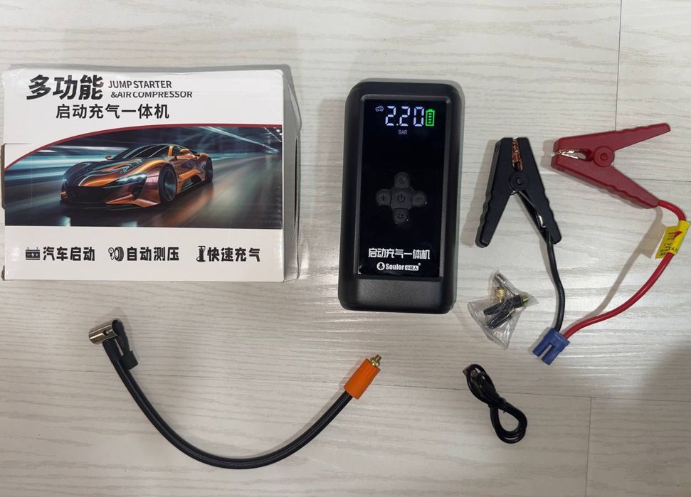 Пуско-зарядный компрессор SOULOR 4 в 1